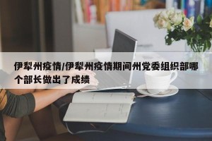 伊犁州疫情/伊犁州疫情期间州党委组织部哪个部长做出了成绩