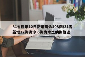 31省区市12日新增确诊108例/31省新增12例确诊 6例为本土病例轨迹