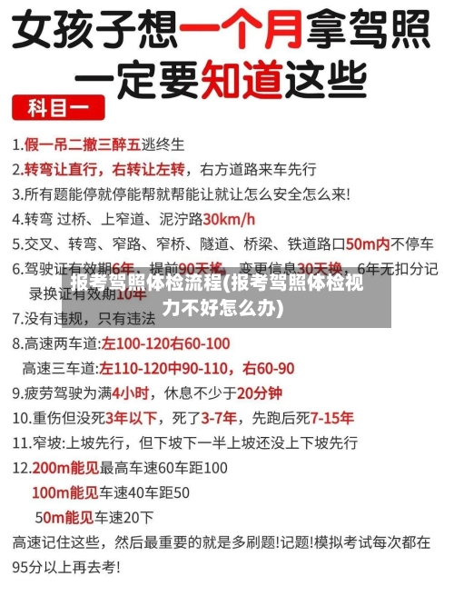 报考驾照体检流程(报考驾照体检视力不好怎么办)-第3张图片