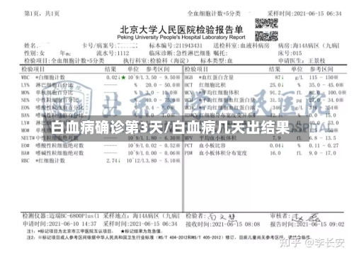 白血病确诊第3天/白血病几天出结果-第2张图片