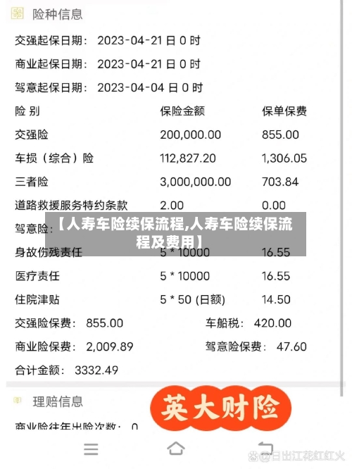 【人寿车险续保流程,人寿车险续保流程及费用】-第2张图片