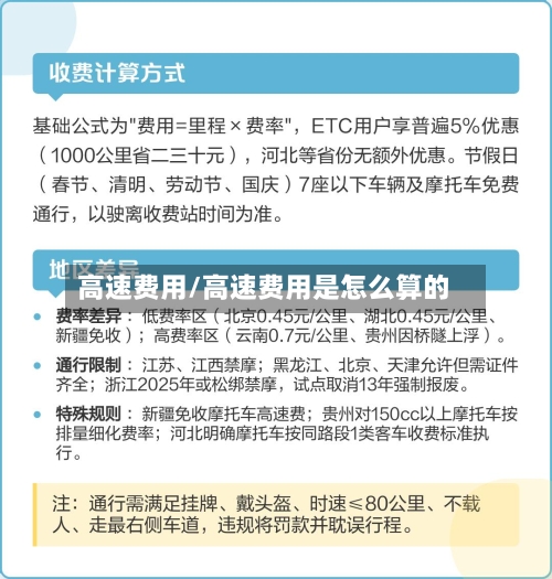 高速费用/高速费用是怎么算的-第3张图片