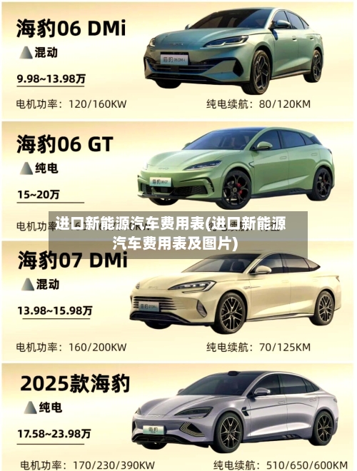 进口新能源汽车费用表(进口新能源汽车费用表及图片)